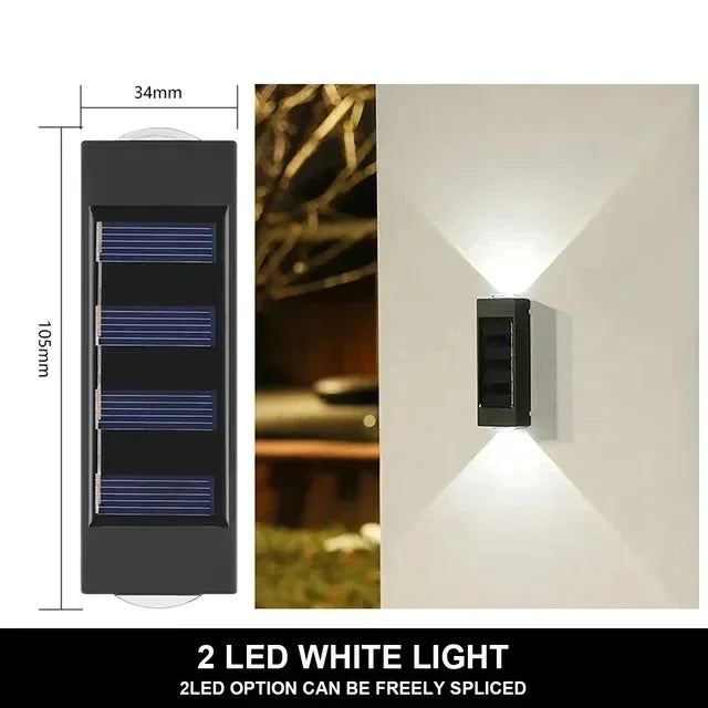 Luz de parede solar ao ar livre 12 led à prova dwaterproof água luz do jardim pátio balaustrada atmosfera decorativa para baixo lâmpada solar luminosa