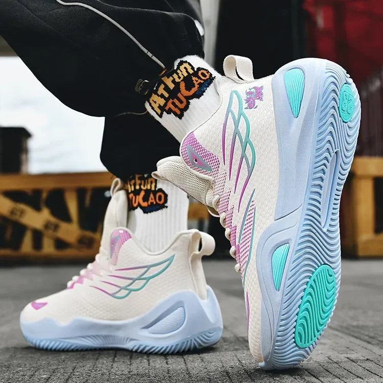 Novo outono alta superior sapatos de basquete para homens anti deslizamento treinamento profissional competição calçados jovens sapatos esportivos