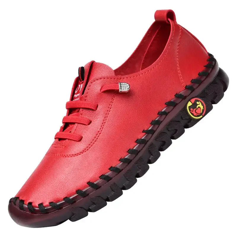 Sapatos esportivos femininos de couro pu, tamanho grande 35-43 jardas, tênis de corrida, fundo plano com tiras elásticas, tênis para mulheres