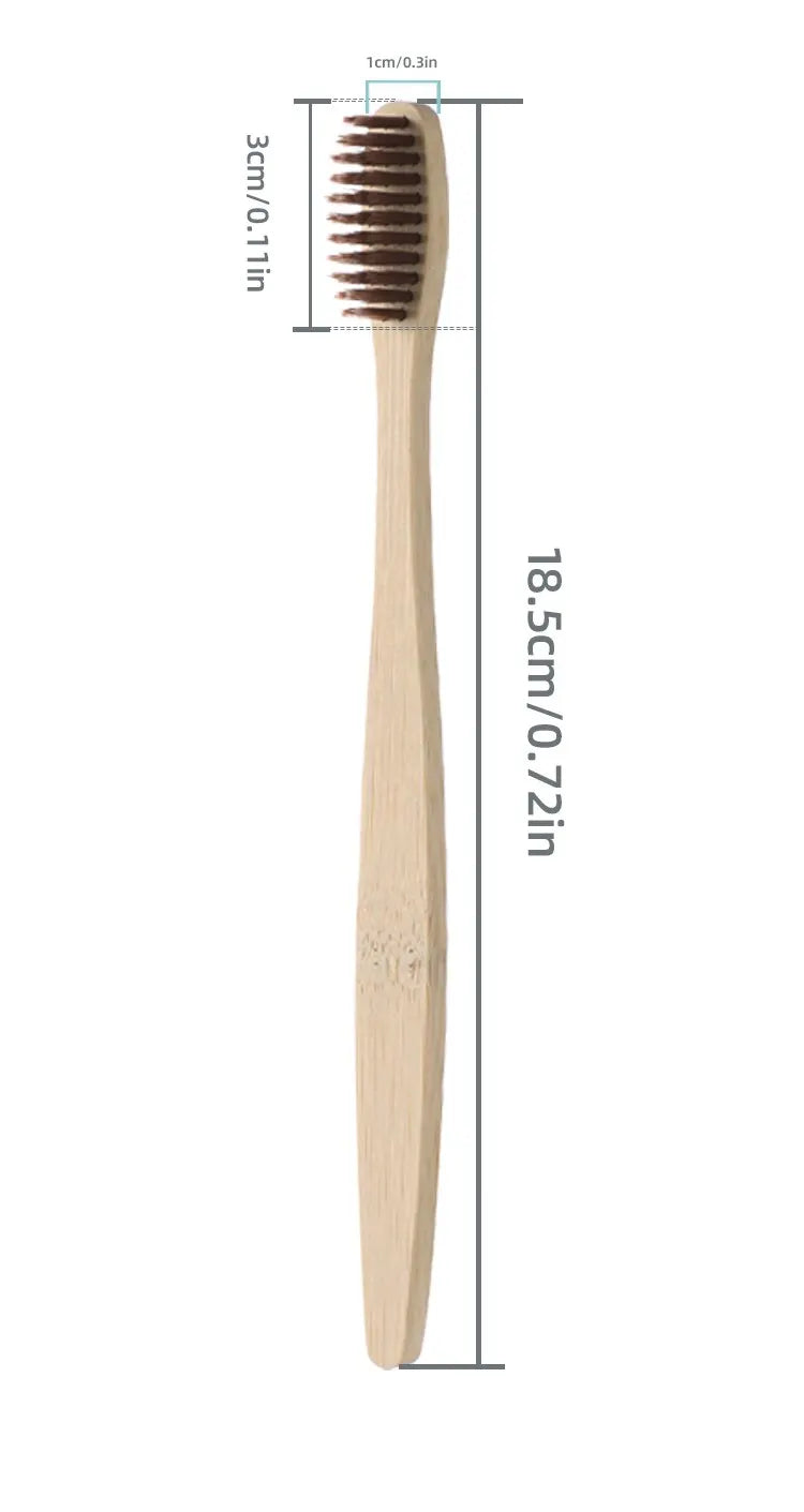 Único Couro Envolvido Bambu Toothbrush Set Natural e Ambientalmente Amigável Bambu Toothbrush Tablet Uma Caixa de 10 PCS