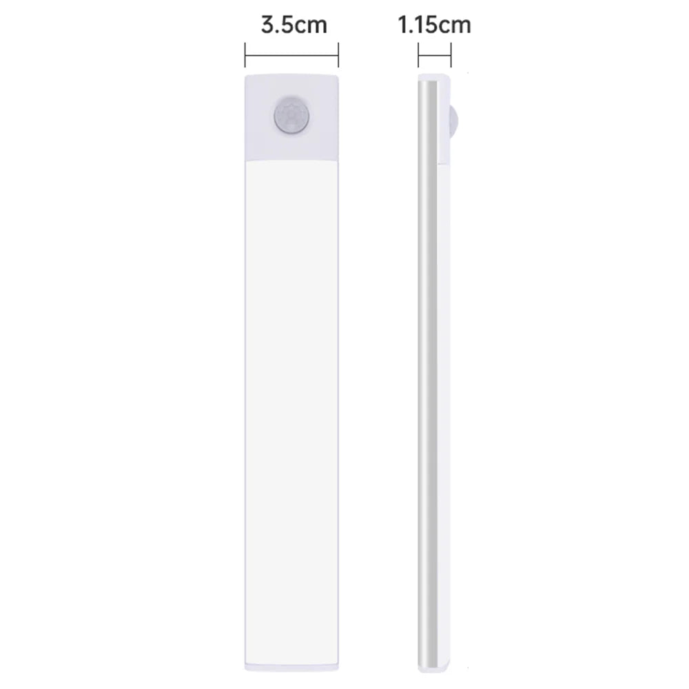 Luz do armário recarregável usb sensor de movimento luz led para cozinha guarda-roupa iluminação do armário 10cm/20cm/40cm/60cm led night light