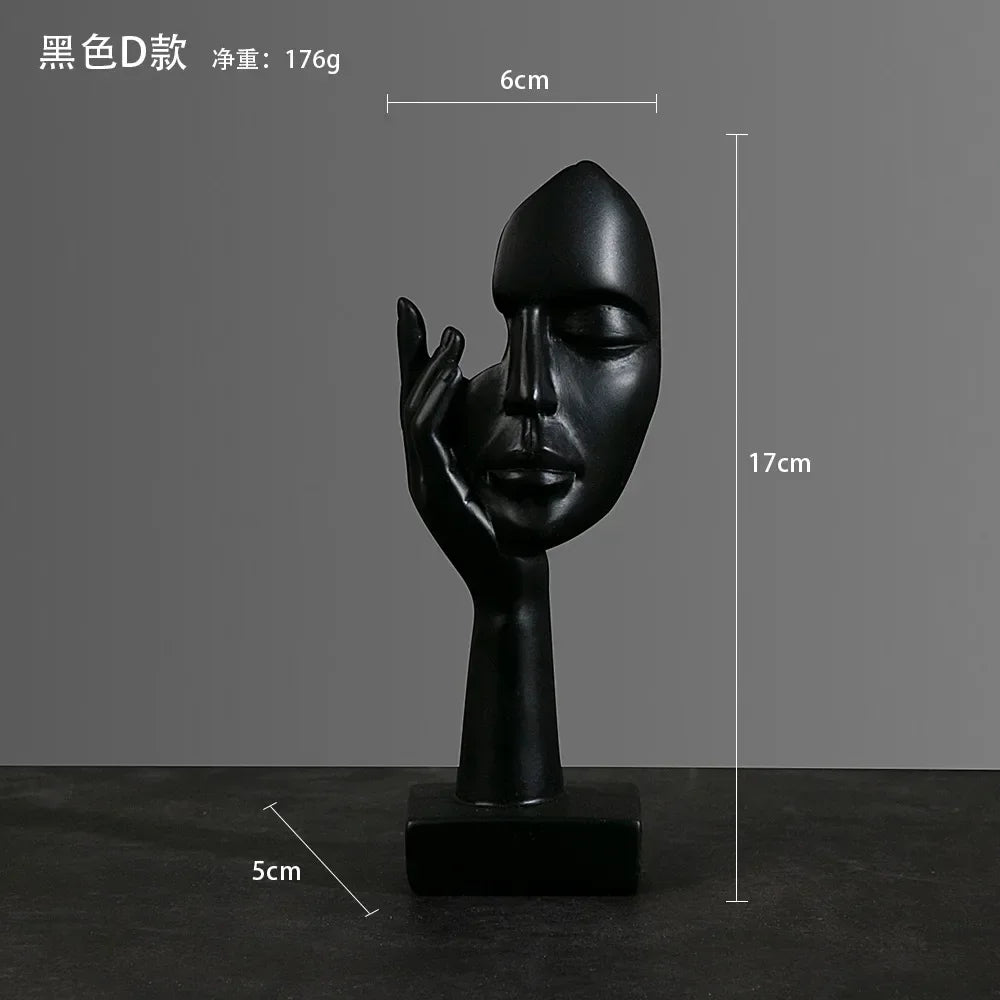 Office Home Decor Resin Abstract Statue Desktop Ornaments Sculpture Figurines Face Character Nordic Light Luxury Art Crafts