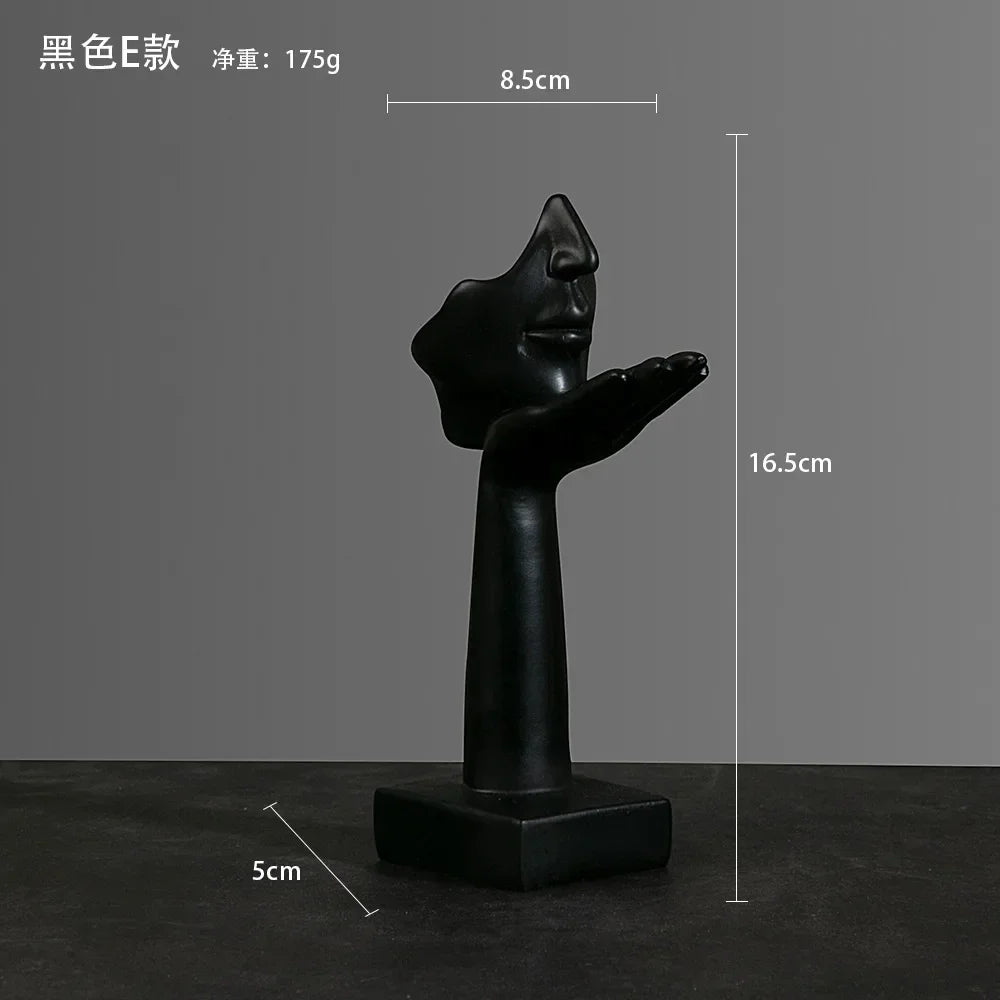 Office Home Decor Resin Abstract Statue Desktop Ornaments Sculpture Figurines Face Character Nordic Light Luxury Art Crafts
