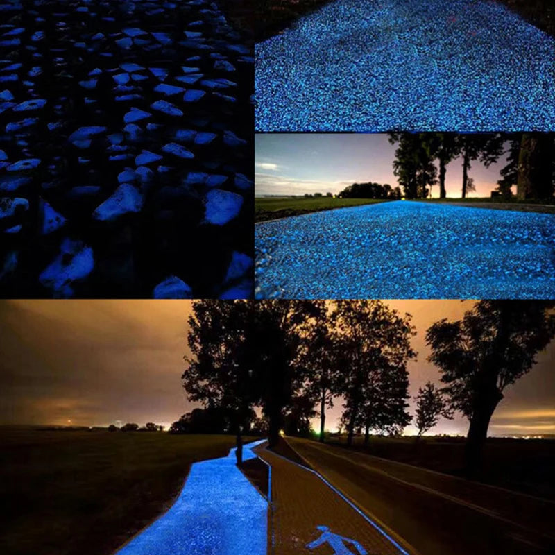 1000-3000 pçs areia luminosa que brilha no escuro seixos pedra casa jardim quintal caminho ao ar livre decoração do gramado tanque de peixes decoração do aquário