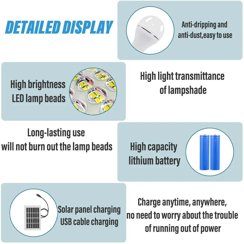 Lâmpada solar led ao ar livre à prova dwaterproof água portátil solar jardim pendurado luz caminhadas pesca luzes de emergência