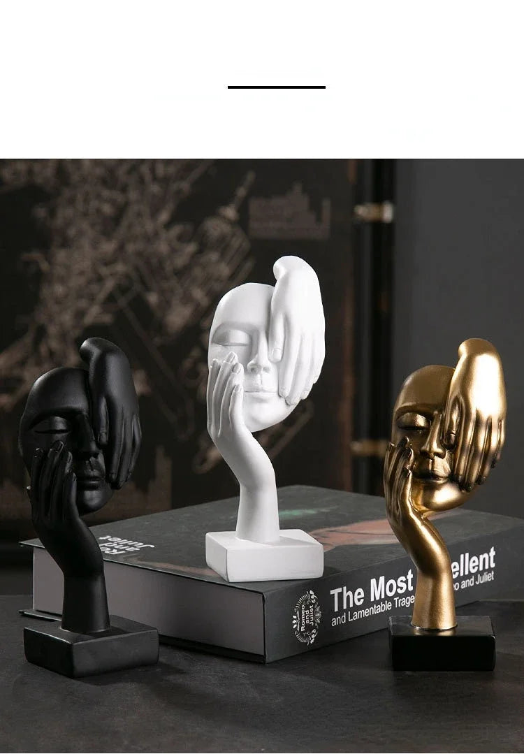 Office Home Decor Resin Abstract Statue Desktop Ornaments Sculpture Figurines Face Character Nordic Light Luxury Art Crafts