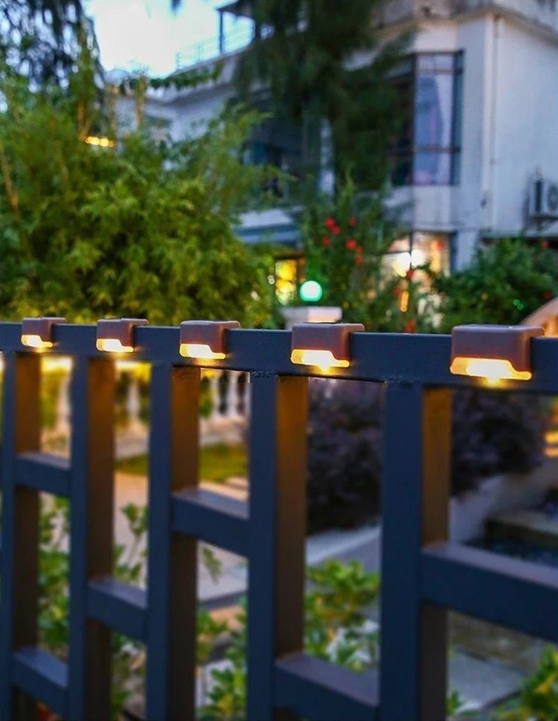 1/4/8/12/pcs solar luzes led ao ar livre jardim luz deck lâmpada solar escadas luz à prova dwaterproof água solar passo lâmpada pátio decoração do jardim
