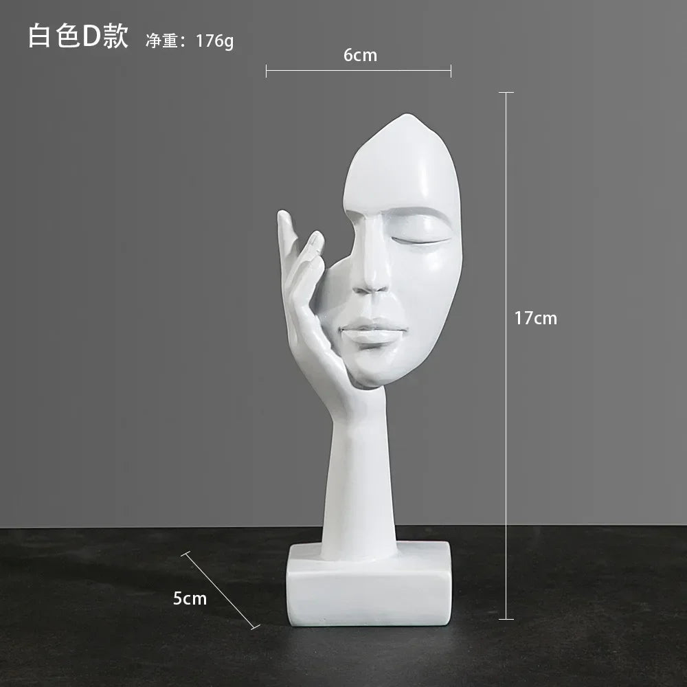 Office Home Decor Resin Abstract Statue Desktop Ornaments Sculpture Figurines Face Character Nordic Light Luxury Art Crafts
