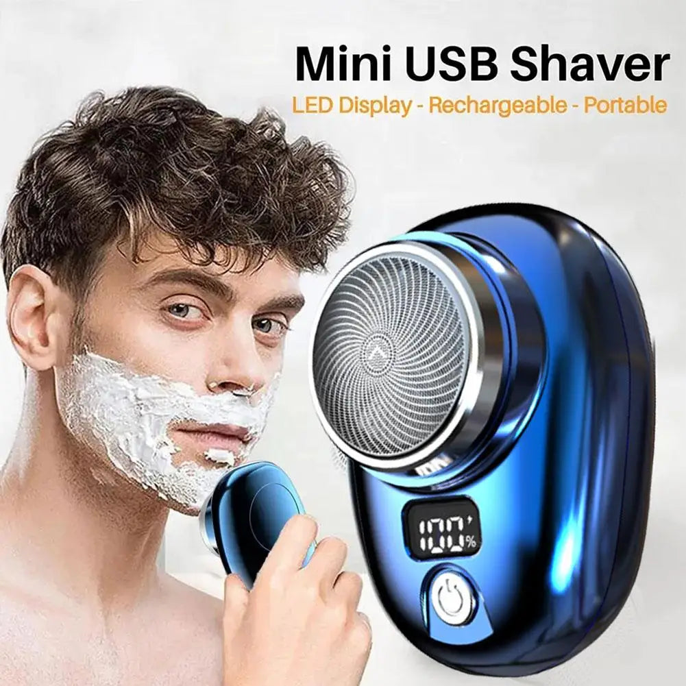 Mini barbeador elétrico para homens, veículo montado barbeador, display digita