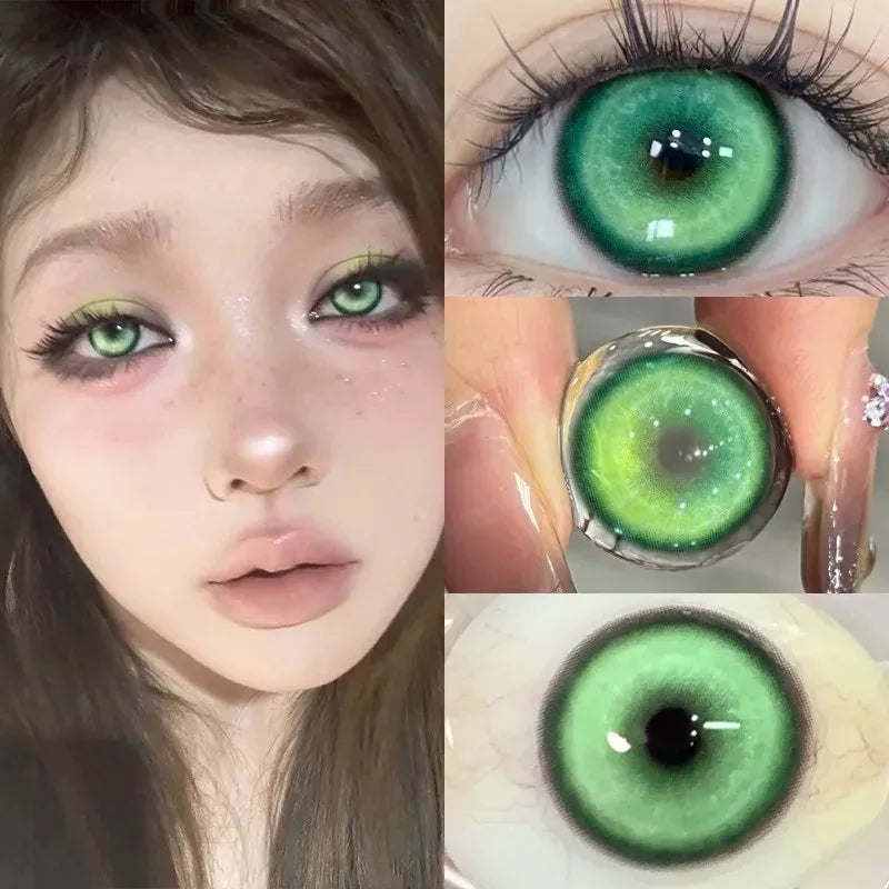 1pair Cosplay Koi Blue Green Pink Red Brown Violet Contact Lenses Halloween Scary Softlens 14.5mm