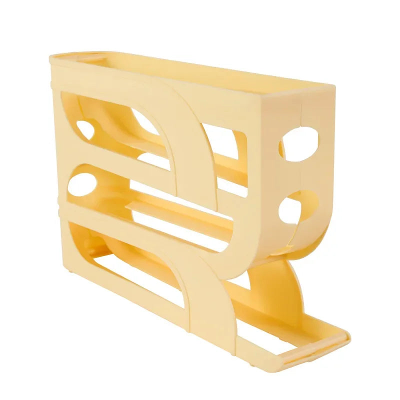 Household Automatic Rolling Egg Storage Box Kitchen Refrigerator Side Door Egg Preservation Rack Egg Boxes 4 Layer Eggs Storage