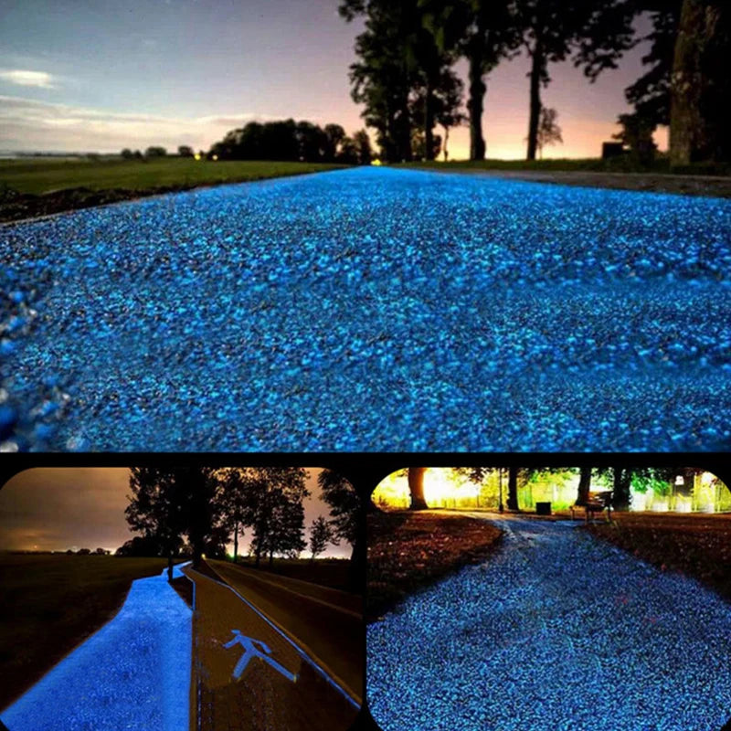 1000-3000 pçs areia luminosa que brilha no escuro seixos pedra casa jardim quintal caminho ao ar livre decoração do gramado tanque de peixes decoração do aquário