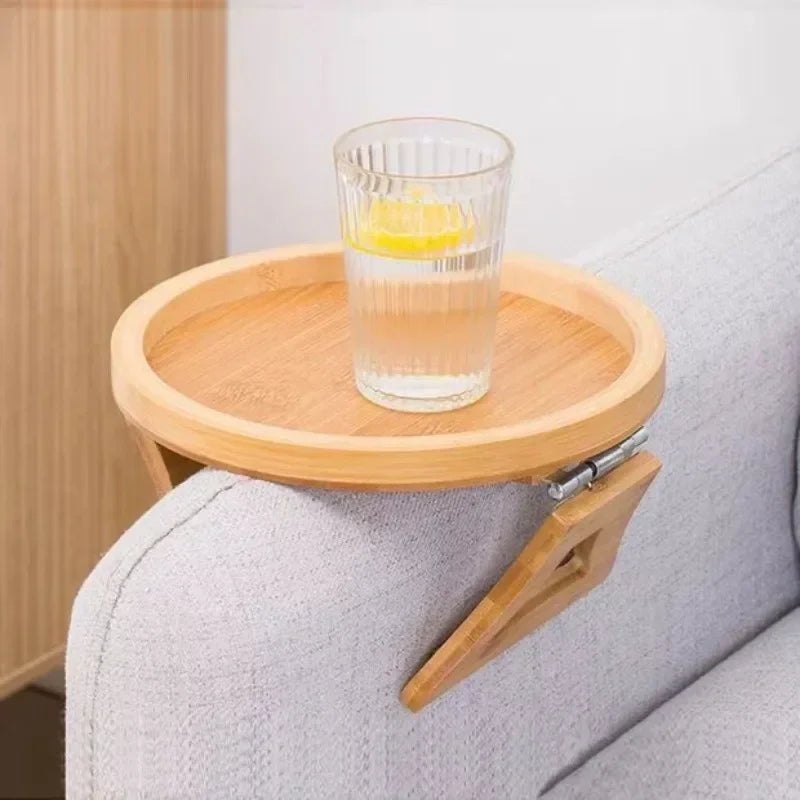 Bandeja de braço para sofá, clipe para braço, mesa portátil, suporte de copo, bandeja de apoio de braço para lanches, bebidas, controle remoto, café