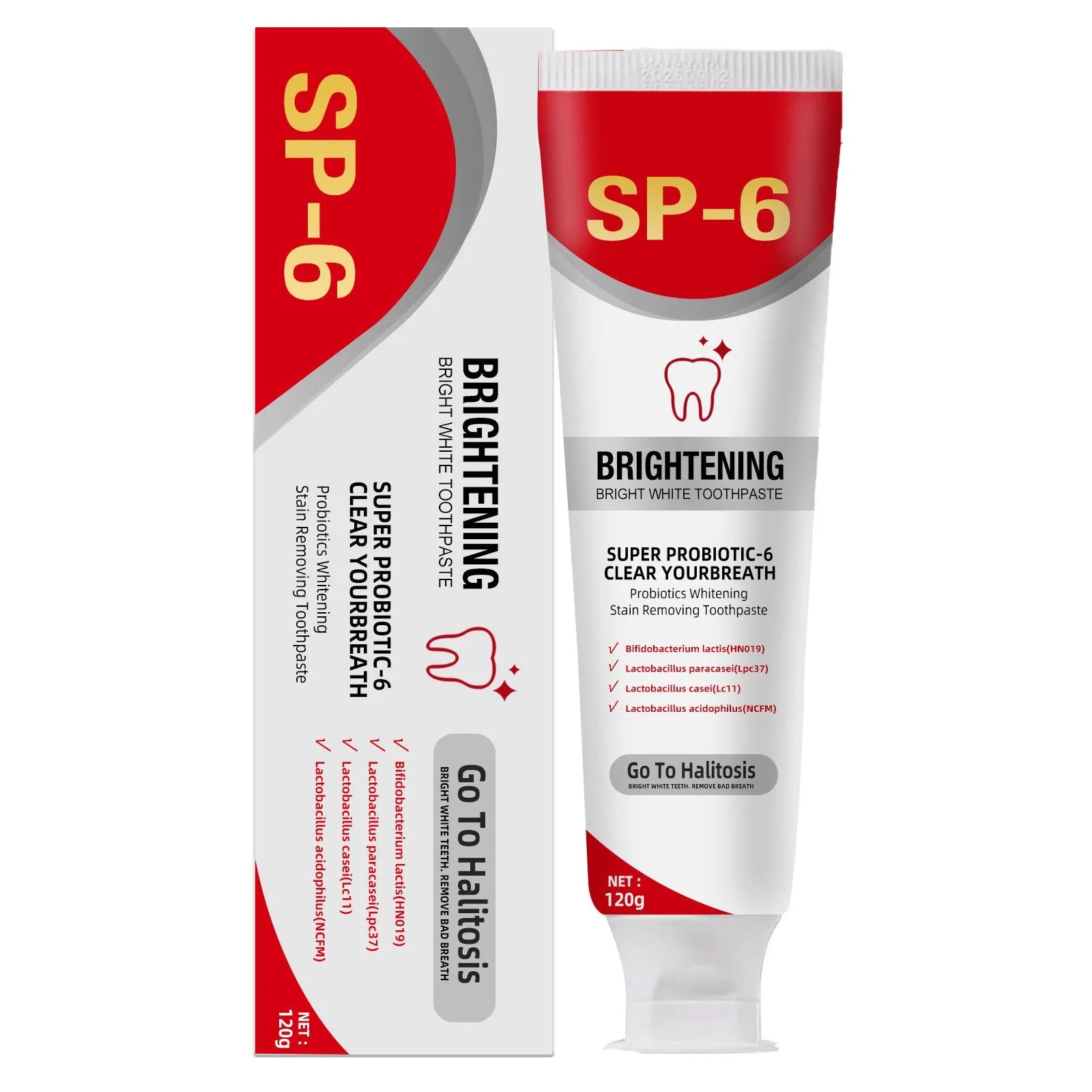 Sp 6 ultra branqueamento sp 6 creme dental ultra branqueador sp-6 probiótico clareamento creme dental limpeza profunda cuidados dente