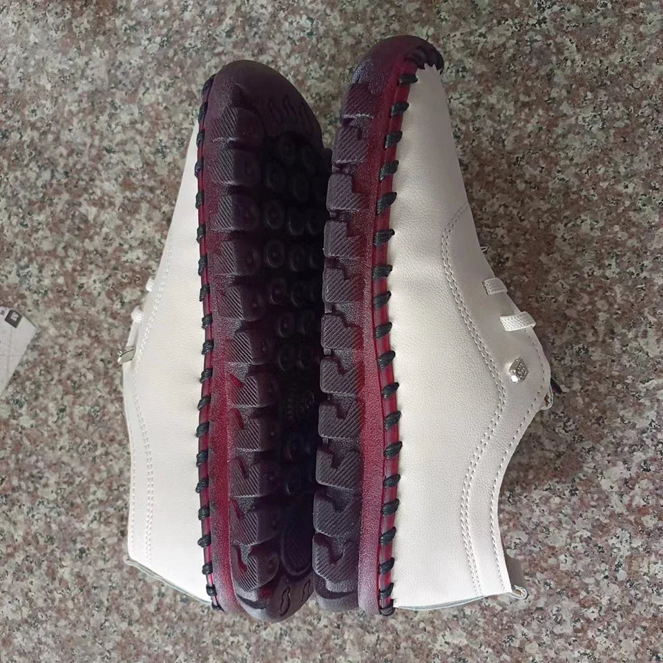 Sapatos esportivos femininos de couro pu, tamanho grande 35-43 jardas, tênis de corrida, fundo plano com tiras elásticas, tênis para mulheres