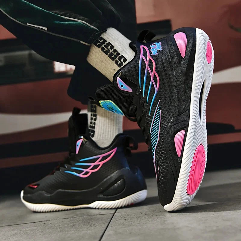 Novo outono alta superior sapatos de basquete para homens anti deslizamento treinamento profissional competição calçados jovens sapatos esportivos