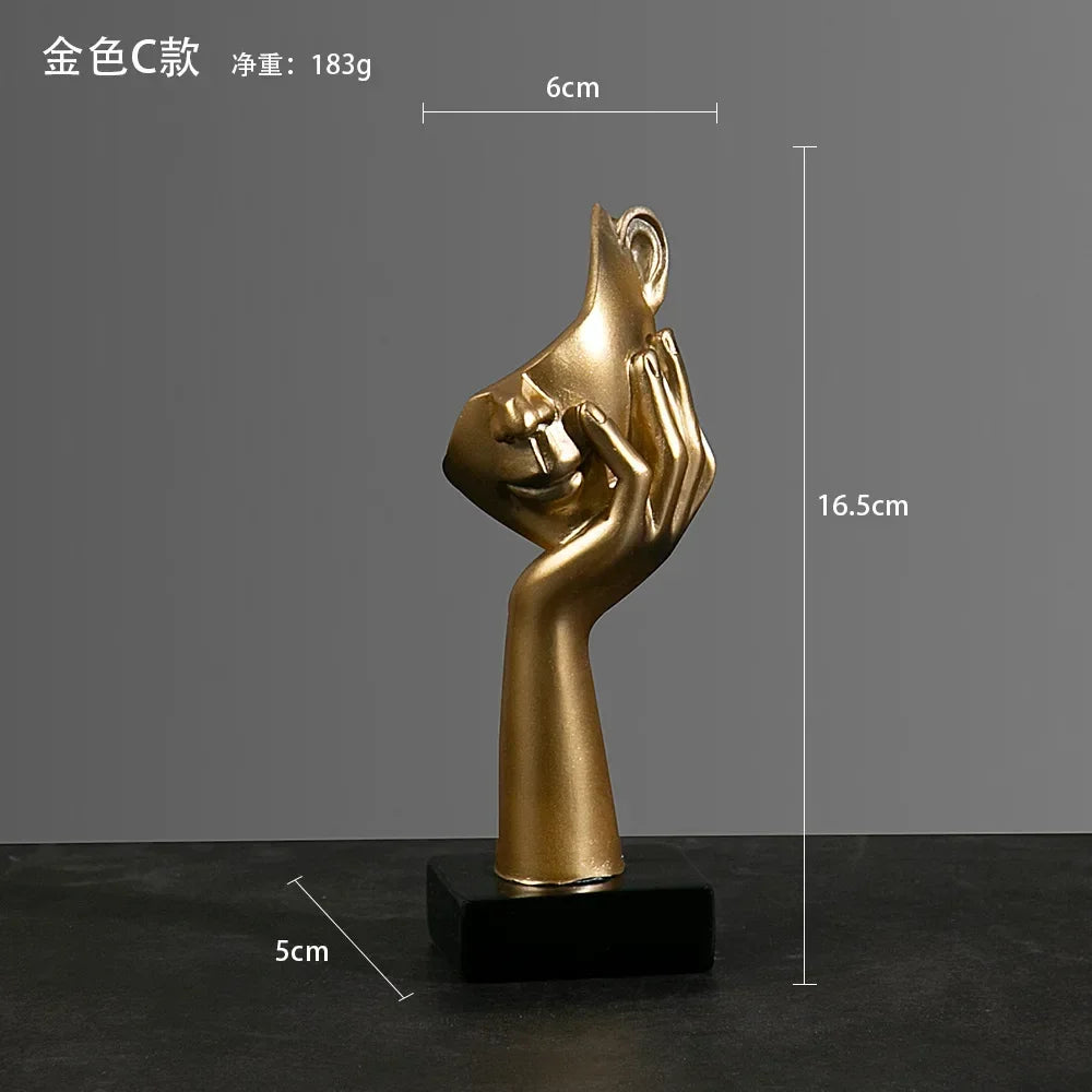 Office Home Decor Resin Abstract Statue Desktop Ornaments Sculpture Figurines Face Character Nordic Light Luxury Art Crafts
