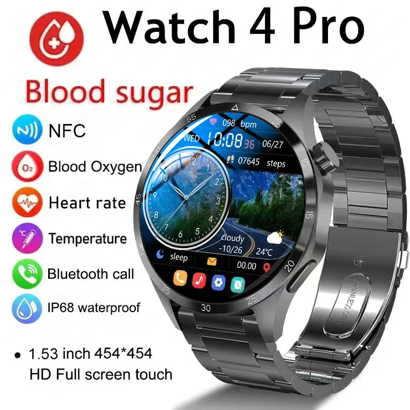 2025 para android gt4 pro gps nfc relógio inteligente masculino 360*360 tela amoled freqüência cardíaca bluetooth chamada ip68 à prova dip68 água homem smartwatch