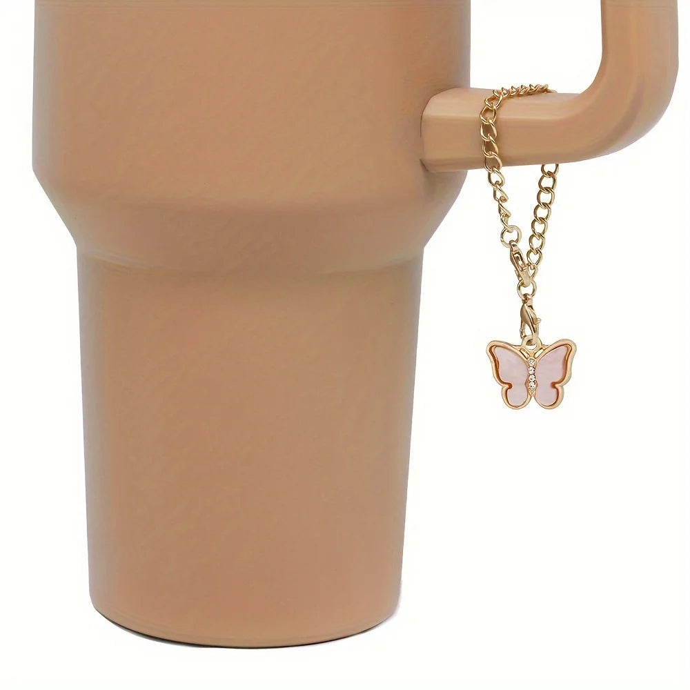 9 peças acessórios para stanley 40oz copo copo à prova de derramamento rolha 10mm tampa de palha silicone bota charme corrente palha e escova