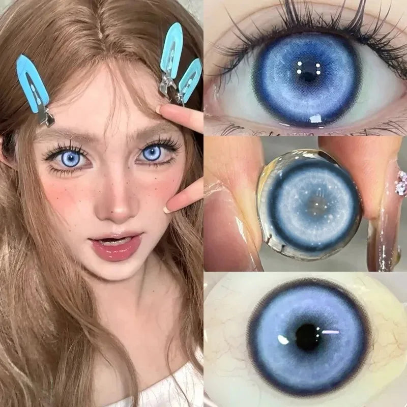 1pair Cosplay Koi Blue Green Pink Red Brown Violet Contact Lenses Halloween Scary Softlens 14.5mm