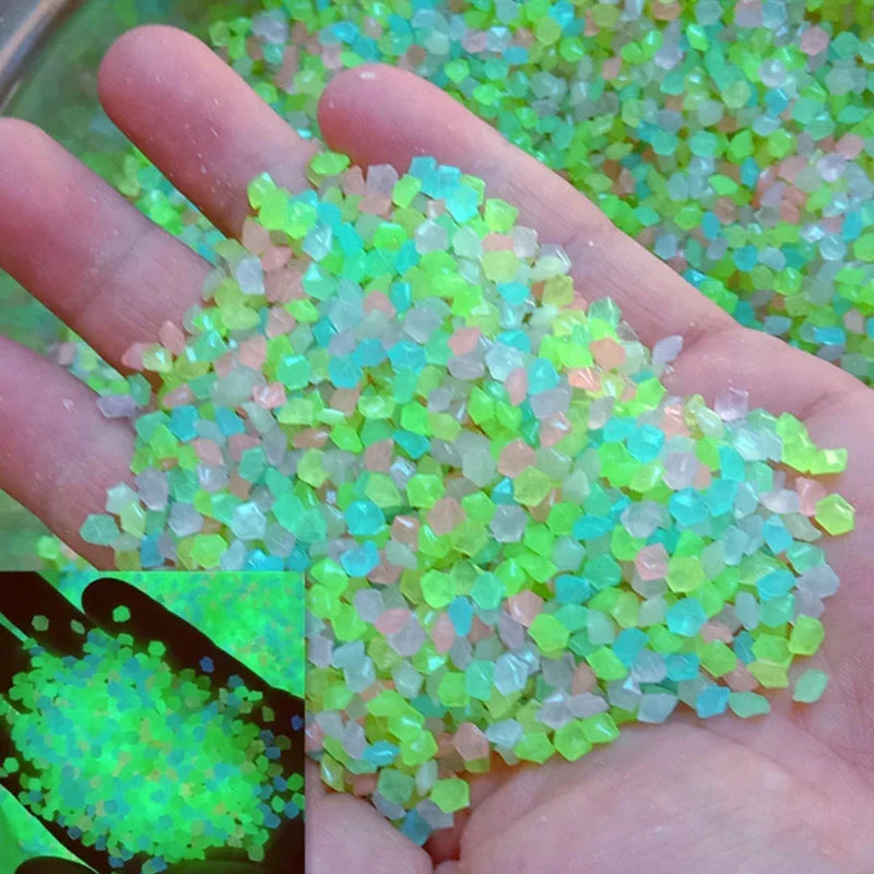 1000-3000 pçs areia luminosa que brilha no escuro seixos pedra casa jardim quintal caminho ao ar livre decoração do gramado tanque de peixes decoração do aquário