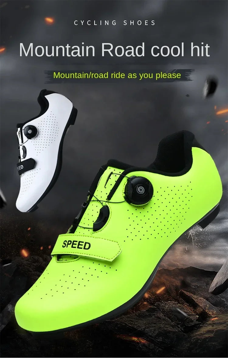 Tênis profissional masculino ultraleve fivelas duplas sapatos de ciclismo mtb luminoso sapatos de bicicleta de estrada auto-bloqueio sapatos de grampo de bicicleta