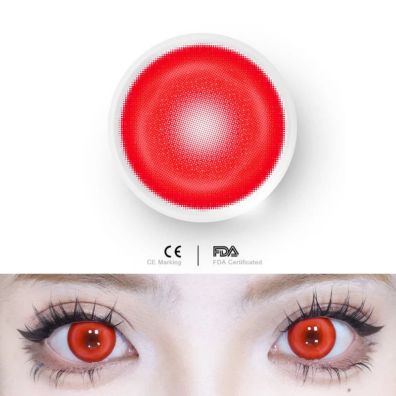 1pair Cosplay Koi Blue Green Pink Red Brown Violet Contact Lenses Halloween Scary Softlens 14.5mm