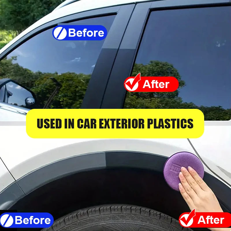 Restaurador de plástico para carro, de volta ao preto, brilho, renovador de plástico, revestimento de longa duração, restauração de couro, produtos de limpeza de polimento automático