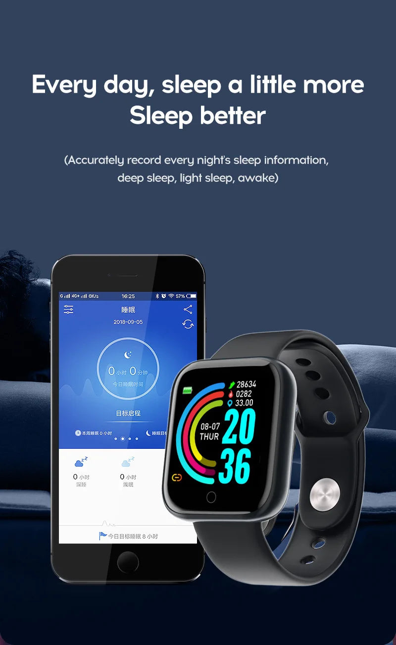 2024 novo relógio inteligente masculino monitor de freqüência cardíaca pressão arterial pulseira de fitness presente para ios e android smartphones y68