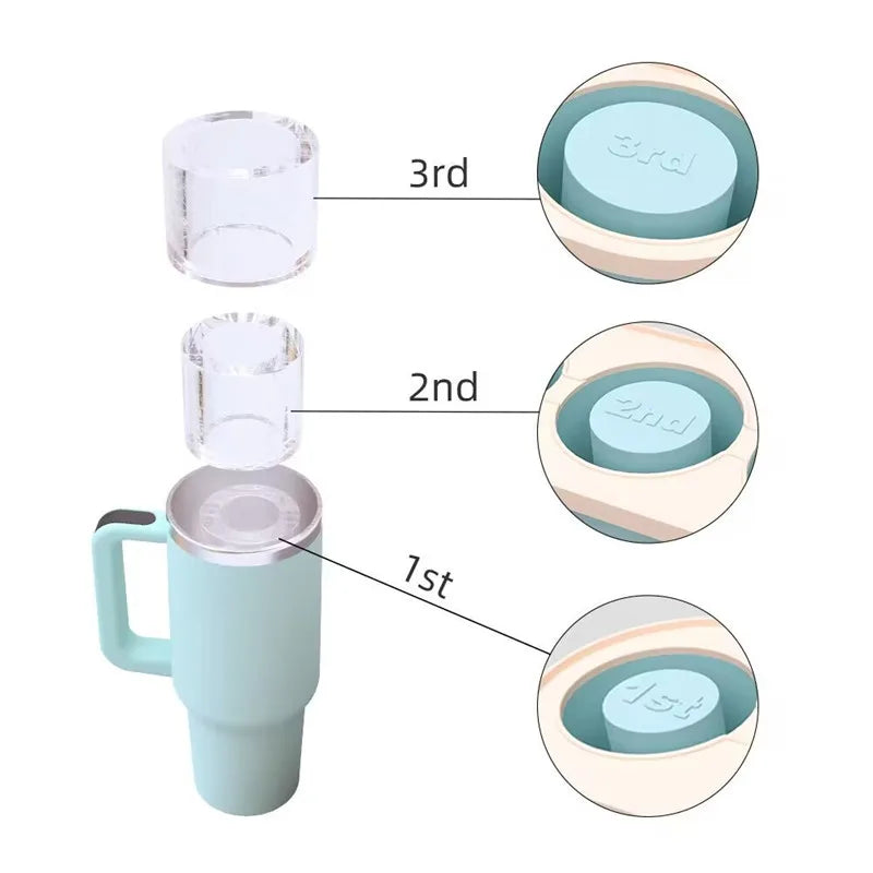 Bandeja de cubos de gelo de 3 graus para stanley 30/40 oz copos de copo cilindro