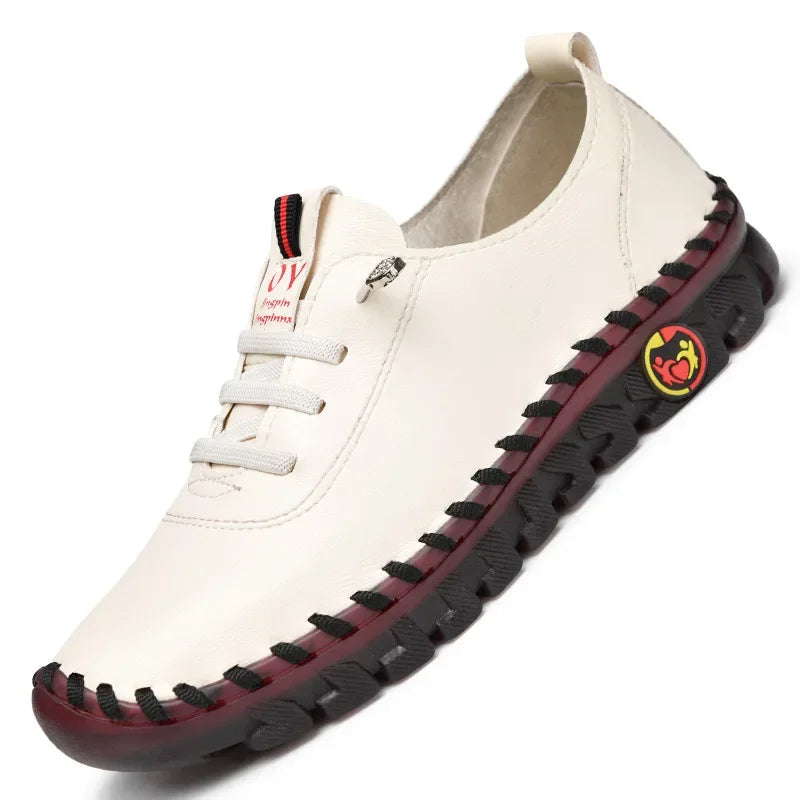 Sapatos esportivos femininos de couro pu, tamanho grande 35-43 jardas, tênis de corrida, fundo plano com tiras elásticas, tênis para mulheres