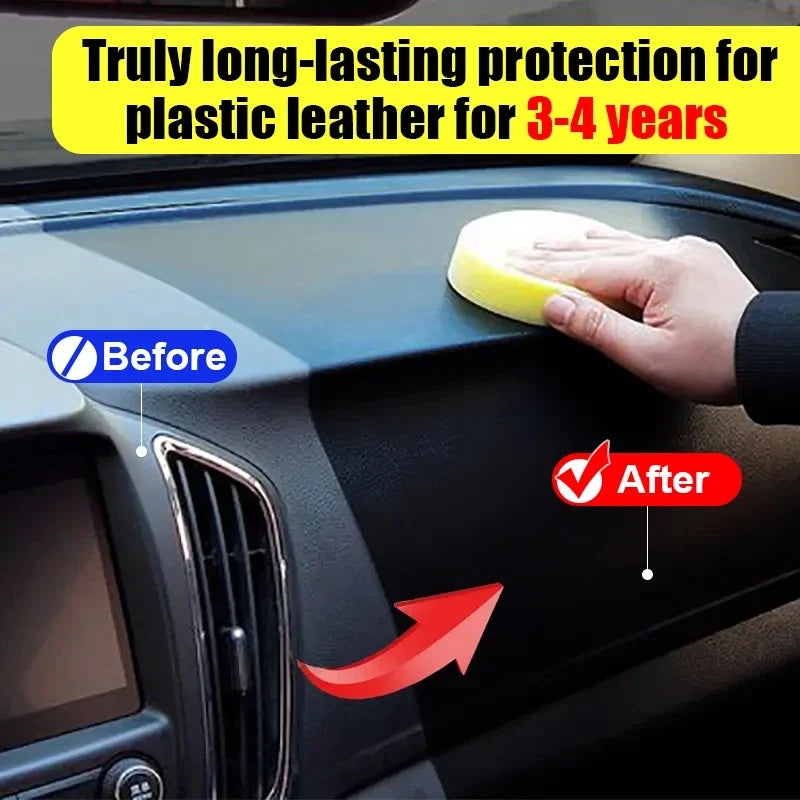 Restaurador de plástico para carro, de volta ao preto, brilho, renovador de plástico, revestimento de longa duração, restauração de couro, produtos de limpeza de polimento automático