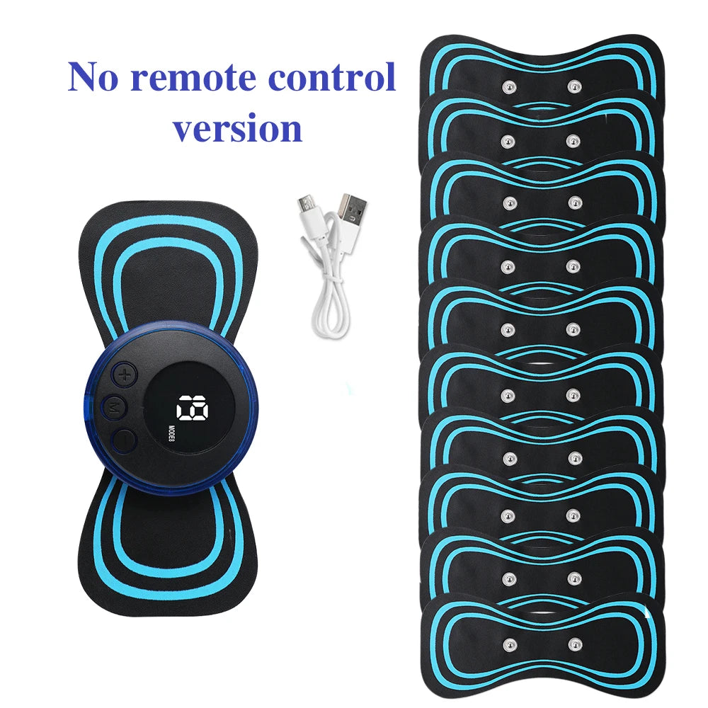 Mini portátil ems pescoço massageador elétrico maca de pescoço para alívio da dor muscular cervical e remendo de massagem de relaxamento de ombro