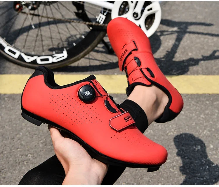 Tênis profissional masculino ultraleve fivelas duplas sapatos de ciclismo mtb luminoso sapatos de bicicleta de estrada auto-bloqueio sapatos de grampo de bicicleta