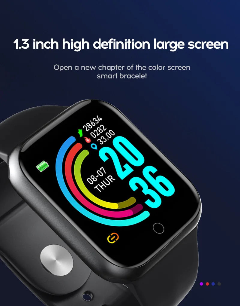2024 novo relógio inteligente masculino monitor de freqüência cardíaca pressão arterial pulseira de fitness presente para ios e android smartphones y68
