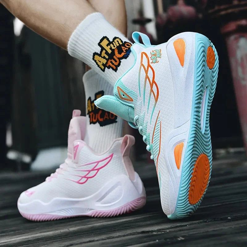 Novo outono alta superior sapatos de basquete para homens anti deslizamento treinamento profissional competição calçados jovens sapatos esportivos