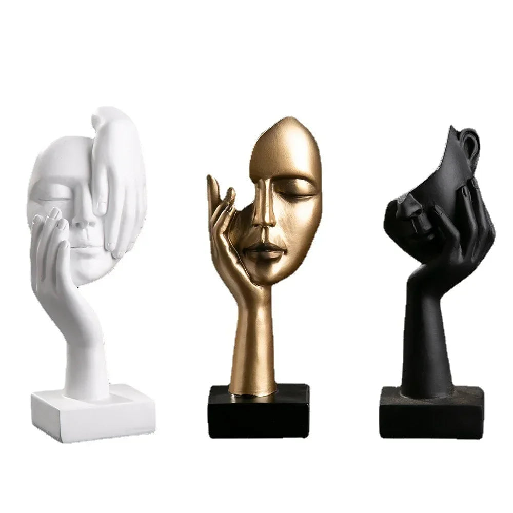 Office Home Decor Resin Abstract Statue Desktop Ornaments Sculpture Figurines Face Character Nordic Light Luxury Art Crafts
