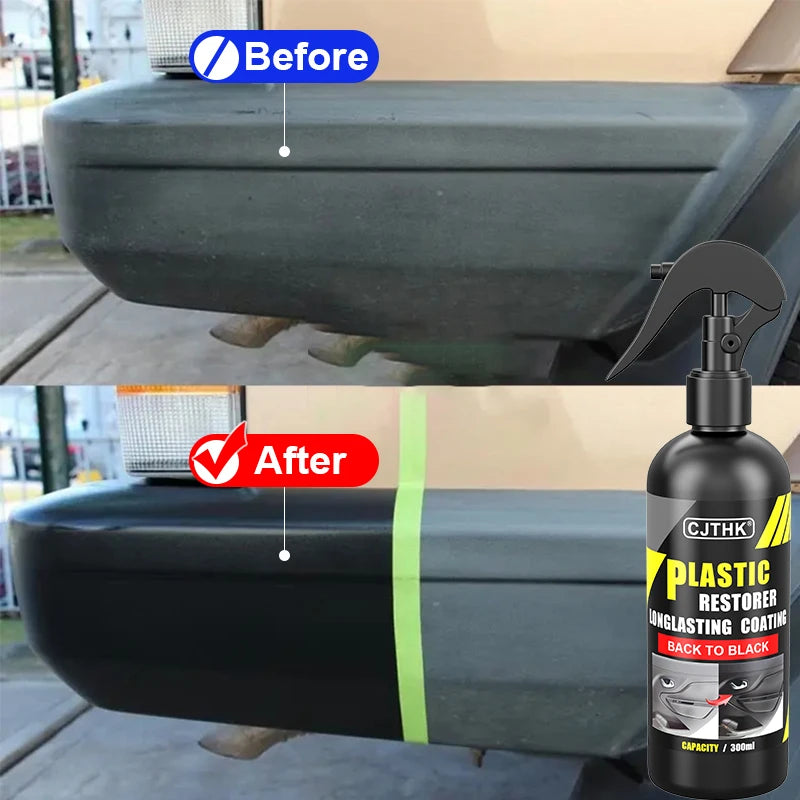Restaurador de plástico para carro, de volta ao preto, brilho, renovador de plástico, revestimento de longa duração, restauração de couro, produtos de limpeza de polimento automático