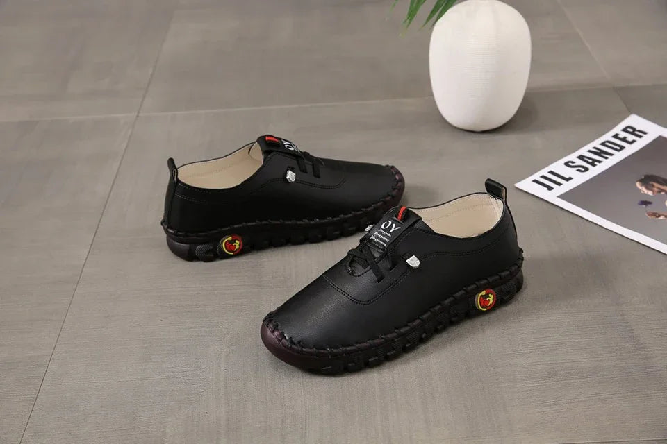 Sapatos esportivos femininos de couro pu, tamanho grande 35-43 jardas, tênis de corrida, fundo plano com tiras elásticas, tênis para mulheres