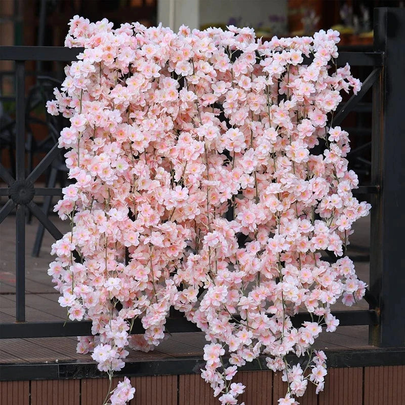180cm artificial sakura flores videira casamento jardim rosa arco decoração de festa em casa natal nupcial falso seda scrapbook plantas