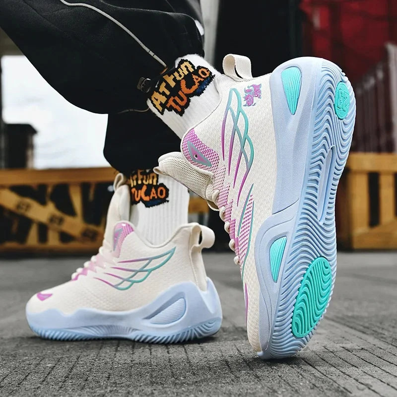 Novo outono alta superior sapatos de basquete para homens anti deslizamento treinamento profissional competição calçados jovens sapatos esportivos