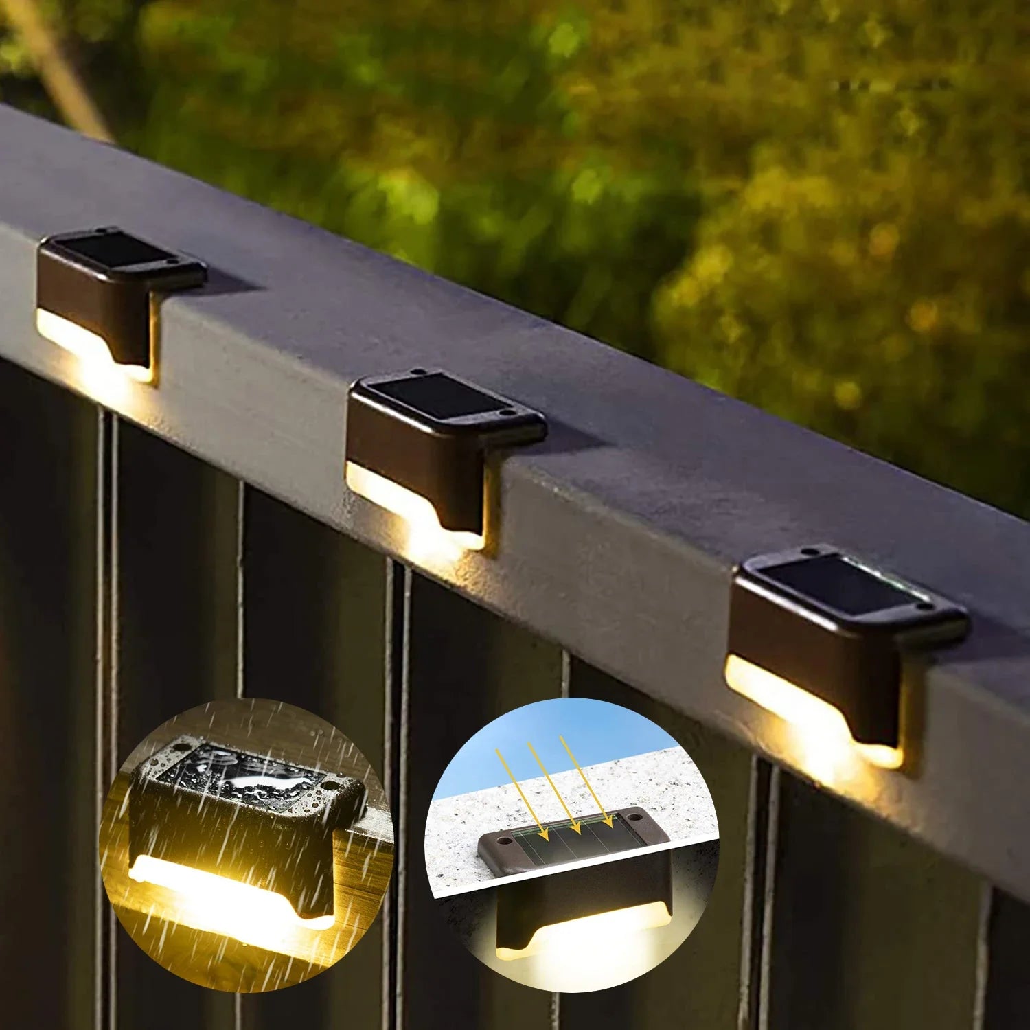 1/4/8/12/pcs solar luzes led ao ar livre jardim luz deck lâmpada solar escadas luz à prova dwaterproof água solar passo lâmpada pátio decoração do jardim