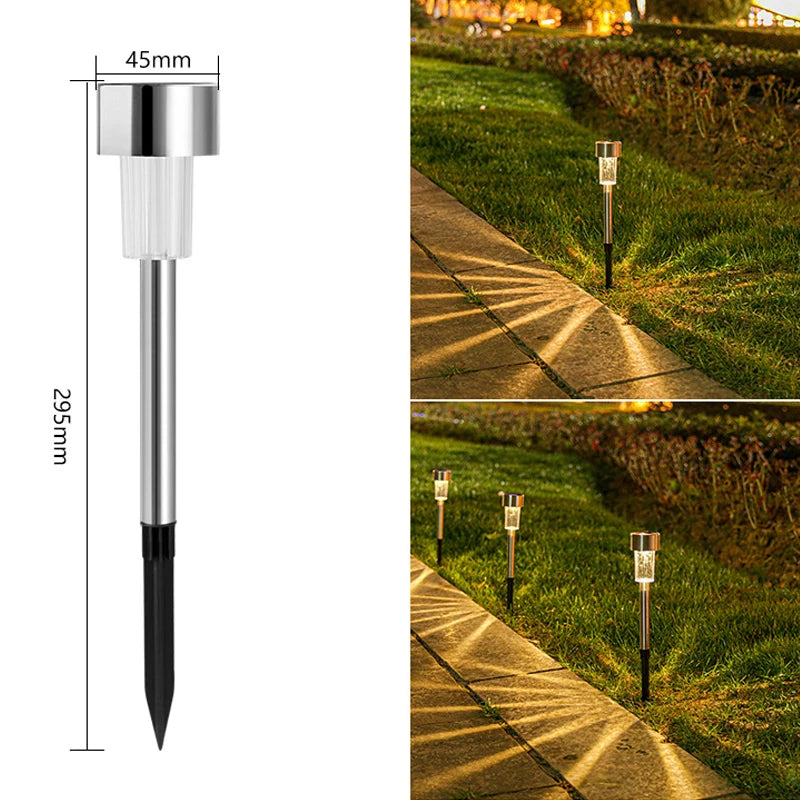 Luzes solares ao ar livre lâmpada de jardim movido a energia solar caminho de paisagem à prova dwaterproof água ao ar livre para quintal gramado pátio decorativo