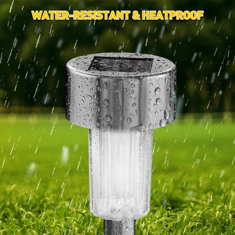 Luzes solares ao ar livre lâmpada de jardim movido a energia solar caminho de paisagem à prova dwaterproof água ao ar livre para quintal gramado pátio decorativo