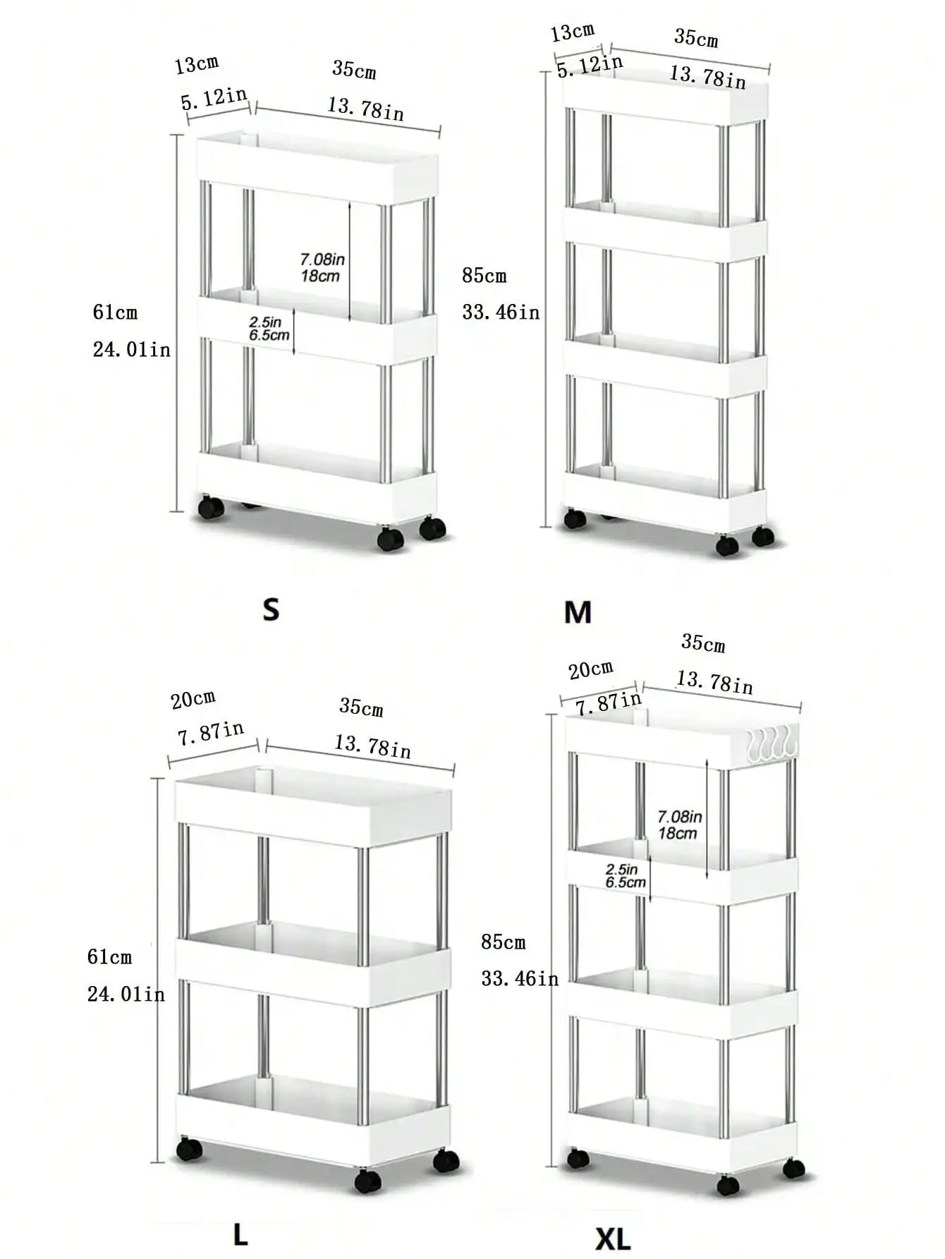 1 pçs 3/4 camada de rolamento carrinho utilitário prateleira armazenamento móvel lacuna rack armazenamento cozinha banheiro fino slide organizador prateleira sala estar