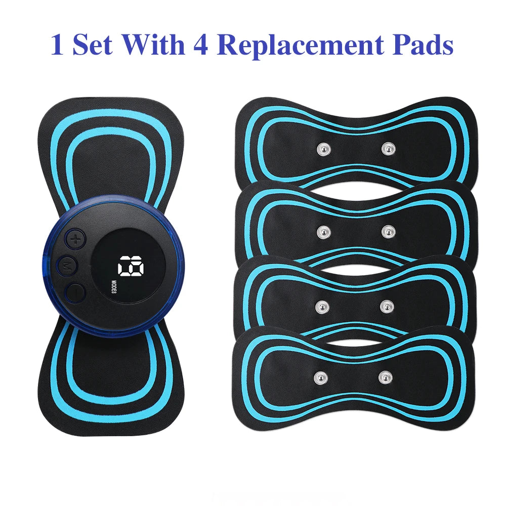 Mini portátil ems pescoço massageador elétrico maca de pescoço para alívio da dor muscular cervical e remendo de massagem de relaxamento de ombro