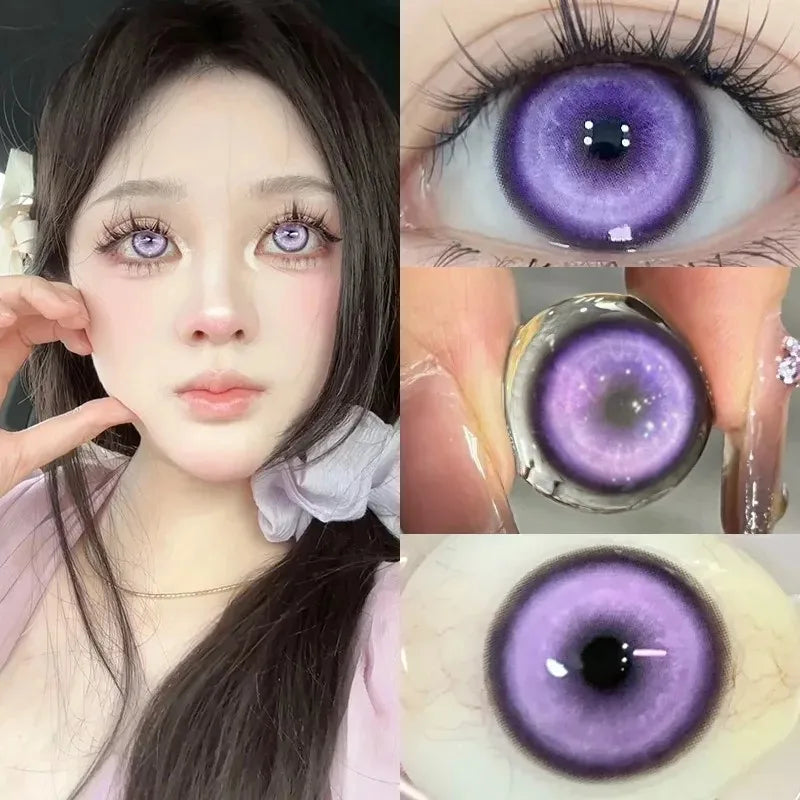 1pair Cosplay Koi Blue Green Pink Red Brown Violet Contact Lenses Halloween Scary Softlens 14.5mm