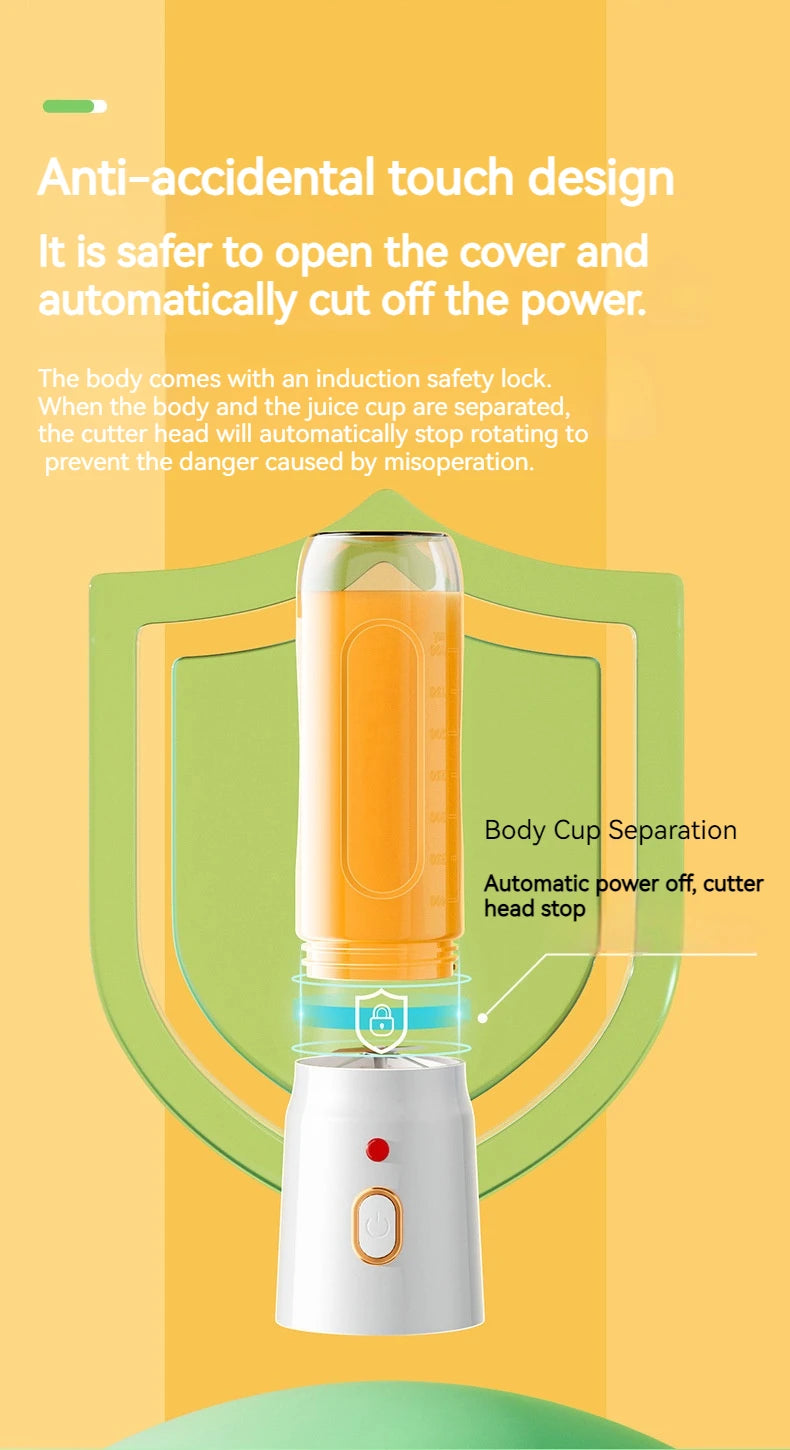 Liquidificador sem fio portátil, espremedor de frutas elétrico, máquina para esmagar gelo laranja, 10 lâminas, máquina auxiliar de alimentos, 1500ma, misturador