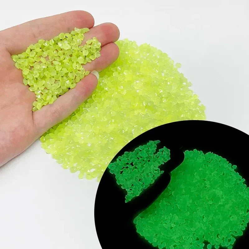 1000-3000 pçs areia luminosa que brilha no escuro seixos pedra casa jardim quintal caminho ao ar livre decoração do gramado tanque de peixes decoração do aquário