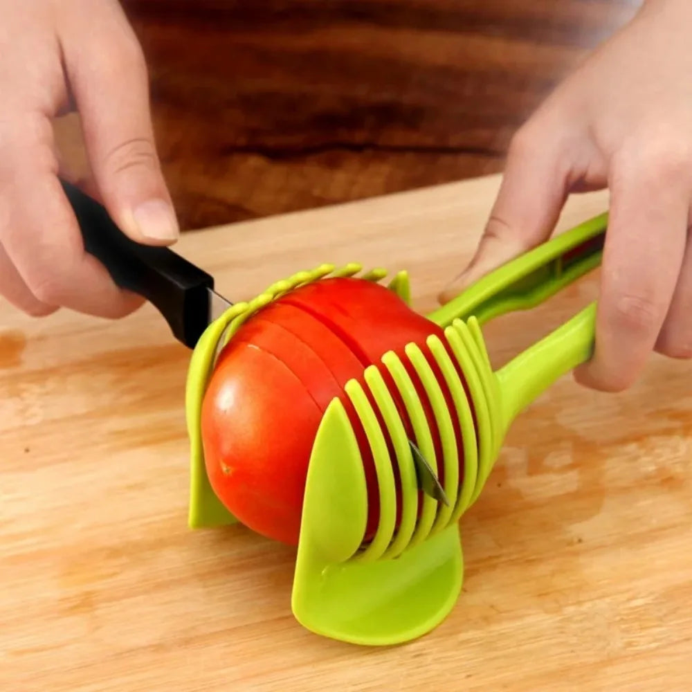 Fatiador de limão laranja portátil de cozinha em aço inoxidável, clipe de corte de tomate, fatiador de frutas, cebola, acessórios de cozinha